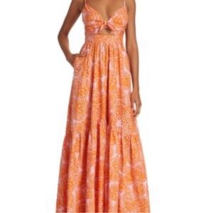 A.L.C. Orange and White Maxi Dress